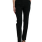 Dolce & Gabbana Black Wool Mid Waist Tapered Pants