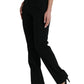 Dolce & Gabbana Black Wool Mid Waist Tapered Pants