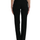 Dolce & Gabbana Black Wool Mid Waist Tapered Pants