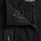 Dolce & Gabbana Black Wool Mid Waist Tapered Pants