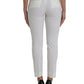 Dolce & Gabbana White Wool Mid Waist Tapered Pants