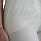 Dolce & Gabbana White Wool Mid Waist Tapered Pants