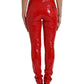 Dolce & Gabbana Shiny Red High Waist Skinny Pants