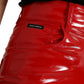 Dolce & Gabbana Shiny Red High Waist Skinny Pants