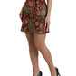 Dolce & Gabbana Maroon Floral Jacquard A-line Mini Skirt