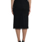 Dolce & Gabbana Black Wool High Waist Pencil Cut Midi Skirt