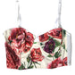 Dolce & Gabbana Multicolor Floral Sleeveless Bustier Crop Top