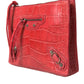 Balenciaga Exotic Red Alligator Leather Clutch