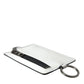 Dolce & Gabbana White Calf Leather Lanyard Logo Card Holder Wallet