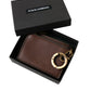 Dolce & Gabbana Brown Leather Zip Logo Keyring Coin Purse Keyring Wallet Mens Wallet