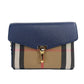 Burberry Macken Small Regency Blue House Check Leather Crossbody Bag