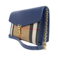 Burberry Macken Small Regency Blue House Check Leather Crossbody Bag