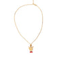 Dolce & Gabbana Gold Brass Chain Dog Heart Pendant Charm Necklace