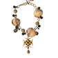 Dolce & Gabbana Gold Black Crystals Lapin Fur Filigree Chocker Necklace