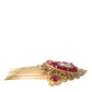 Dolce & Gabbana Gold Brass Crystal Heart Women Hair Comb