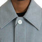 Dolce & Gabbana Light Blue Wool Button Trench Coat Jacket