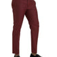 Dolce & Gabbana Maroon Wool Men Skinny Dress Pants