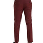 Dolce & Gabbana Maroon Wool Men Skinny Dress Pants