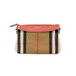 Burberry Peyton House Check Derby Cinnamon Red Grain Leather Pouch Crossbody Bag