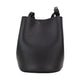 Burberry Lorne Small Black Haymarket Check Pebble Leather Bucket Handbag Purse