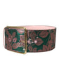 Dolce & Gabbana Multicolor Floral Jacquard Lurex Gold Buckle Belt