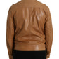 Dolce & Gabbana Brown Lamb Leather Full Zip Blouson Jacket