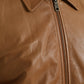 Dolce & Gabbana Brown Lamb Leather Full Zip Blouson Jacket