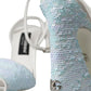 Dolce & Gabbana Light Blue Sequin Ankle Strap Sandals Shoes