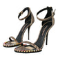 Dolce & Gabbana Brown Exotic Leather Crystal Sandals Shoes