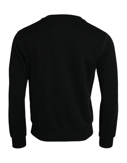 Dolce & Gabbana Black Cotton Long Sleeves Sweatshirt Sweater Mens Sweater