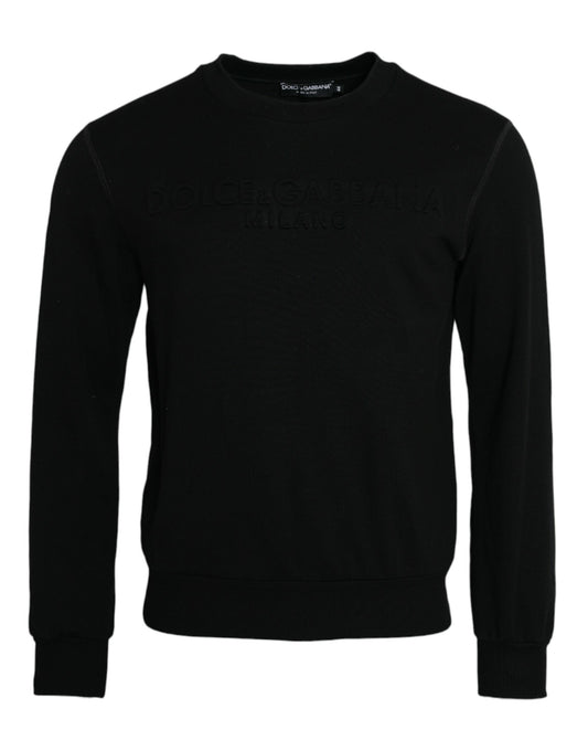 Dolce & Gabbana Black Cotton Long Sleeves Sweatshirt Sweater Mens Sweater