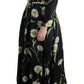 Dolce & Gabbana Elegant Sunflower Maxi Gown with Crystals