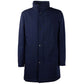 Made in Italy Elegant Blue Virgin Wool Storm System Coat