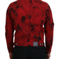 Dsquared² Red Black Tie Dye Collared Men Denim Jacket