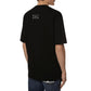 Diego Venturino Sleek Black Cotton T-Shirt with Signature Design