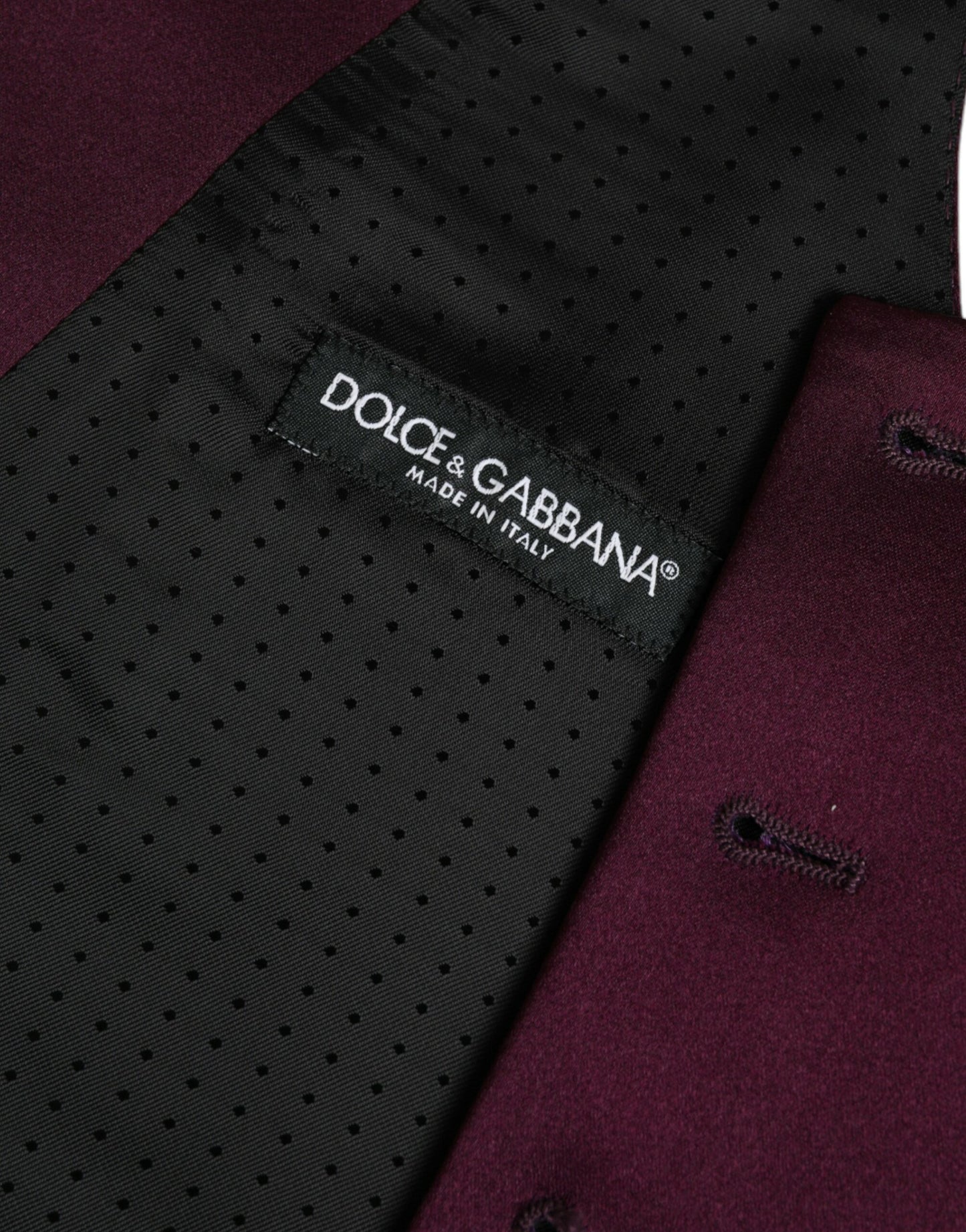 Dolce & Gabbana Maroon Satin Silk Waistcoat Dress Formal Vest