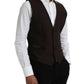 Dolce & Gabbana Brown Wool Waistcoat Dress Formal Vest