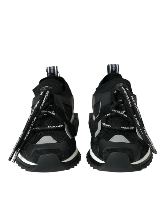 Dolce & Gabbana Black Mesh Sorrento Trekking Sneakers Shoes