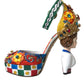 Dolce & Gabbana Multicolor Carretto Embellished Sandals Shoes