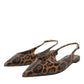 Dolce & Gabbana Brown Leopard Exotic Skin Slingback Shoes