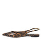 Dolce & Gabbana Brown Leopard Exotic Skin Slingback Shoes