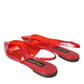 Dolce & Gabbana Red PVC Slingback Clear Flats Sandals Shoes