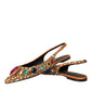 Dolce & Gabbana Orange Satin Crystals Flats Sandals Shoes