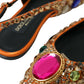 Dolce & Gabbana Orange Satin Crystals Flats Sandals Shoes