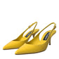 Dolce & Gabbana Yellow Leather Slingbacks Heels Shoes