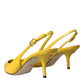 Dolce & Gabbana Yellow Leather Slingbacks Heels Shoes