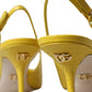 Dolce & Gabbana Yellow Leather Slingbacks Heels Shoes