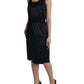 Dolce & Gabbana Black Polyester Lace Trim Sheath Midi Dress