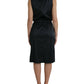 Dolce & Gabbana Black Polyester Lace Trim Sheath Midi Dress