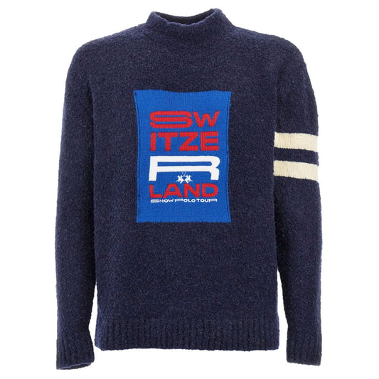 La Martina Blue Polyamide Sweater